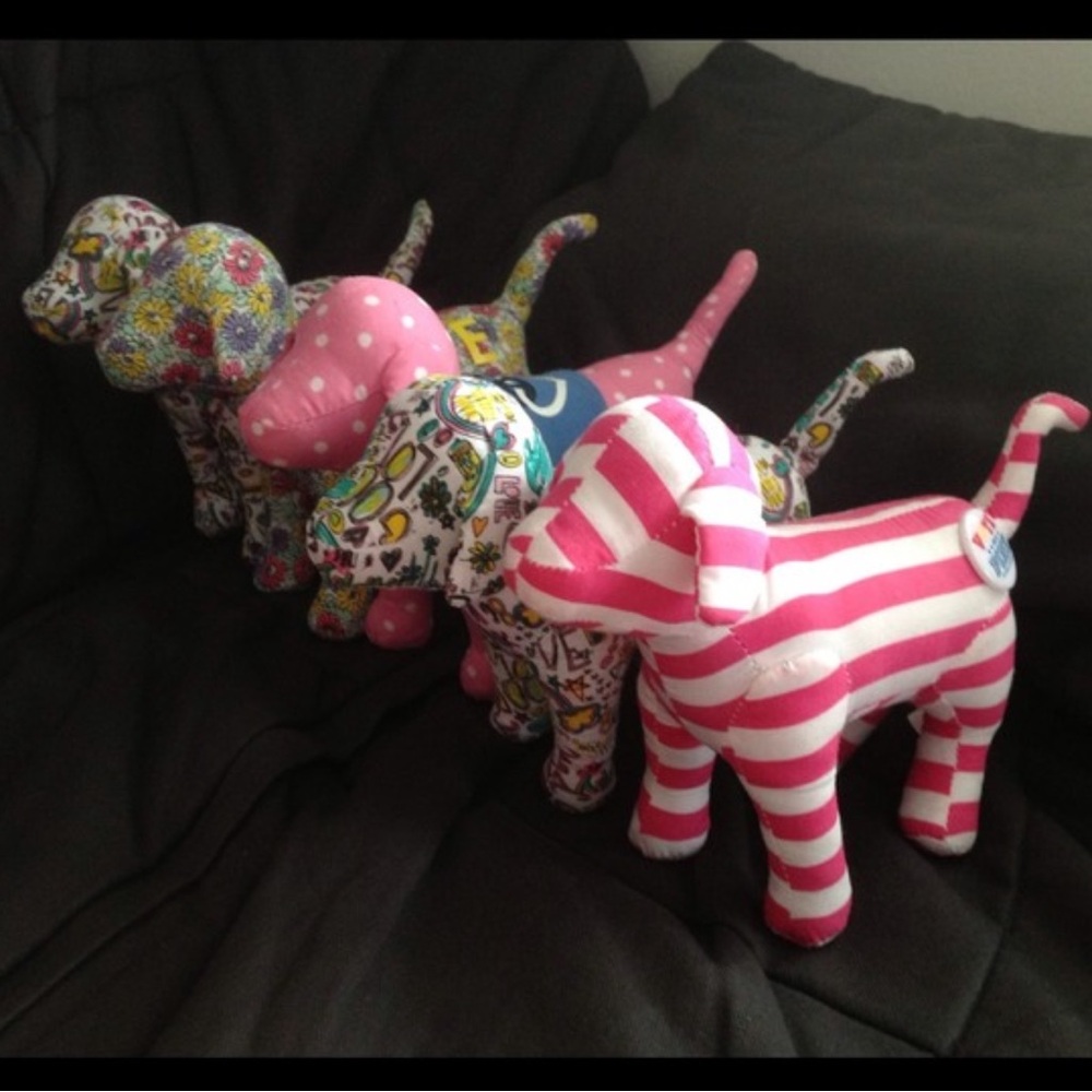 VS Pink Colorful Dog Plush Set
